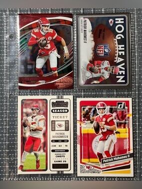 🏈 Patrick Mahomes Kansas City Chiefs #15, NFL Football Trading Cards Lot of 4
